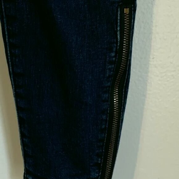 Pistola Moto Zip Arielle Skinny Jeans Women’s Sz 26 Dark Wash Ankle Zip Mid Rise - Picture 6 of 11